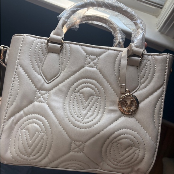 Valentino Orlandi Quilted Cream Satchel - Picture 1 of 8